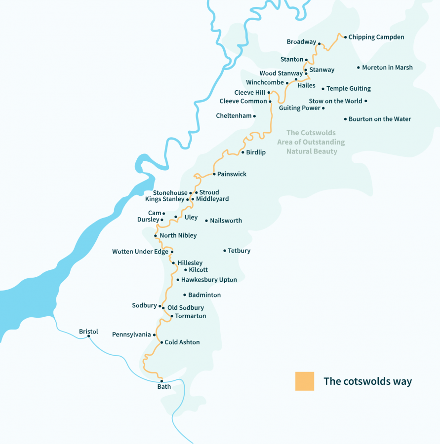 Cotswold Way map